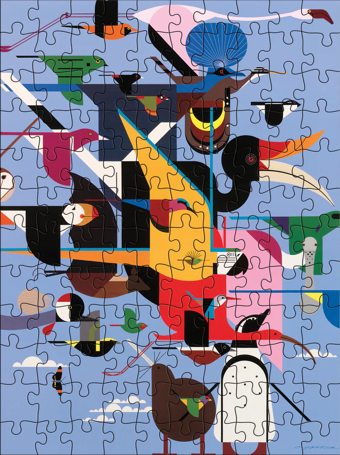 Jigsaw Puzzle Mini - 120 Piece - 4 Image Set - Charley Harper
