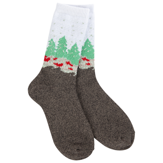 Socks - Holiday Mini Crew Wonderland Forest - White