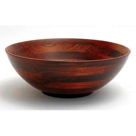 Salad Serving Bowl Round Cherry Finish 13in Straight Top