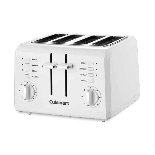 Electric Toaster Compact White 4 - 1.5in.Slots