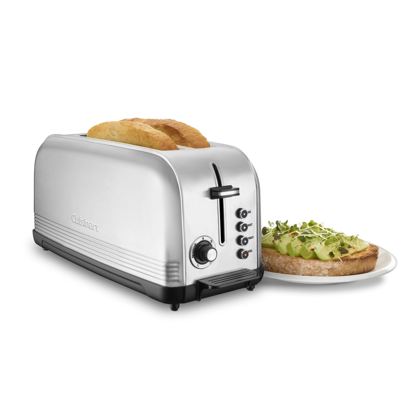 Electric Toaster - 1500watt 2-slice Self-Centering Long Slot Chrome