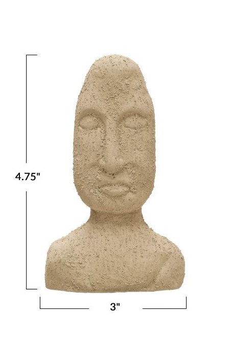 Decor Bust Terracotta Sand Finish Cream 4.75" High