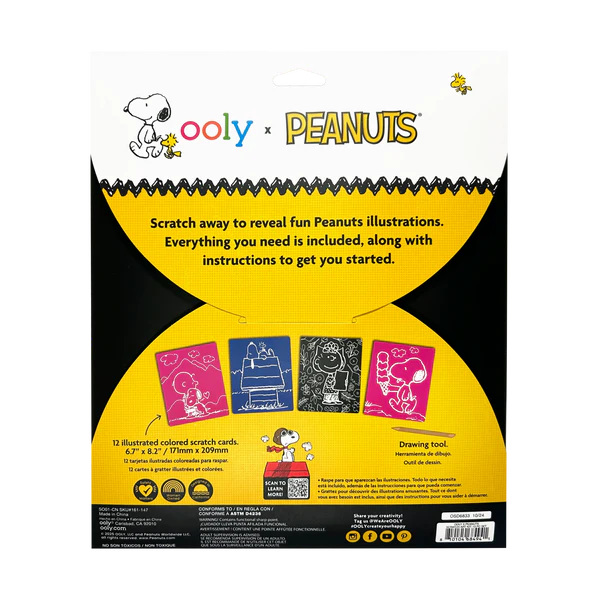 Ooly x Peanuts Scratch Art Kit 13 pc Set