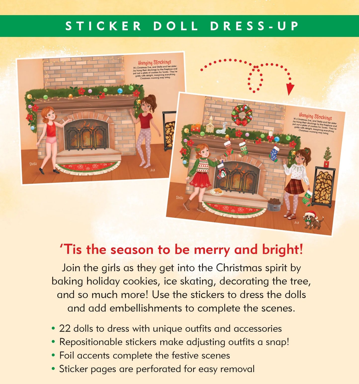 Sticker Doll Dress Up Book Christmas