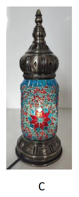 Mosaic Lamp Lantern 12" C