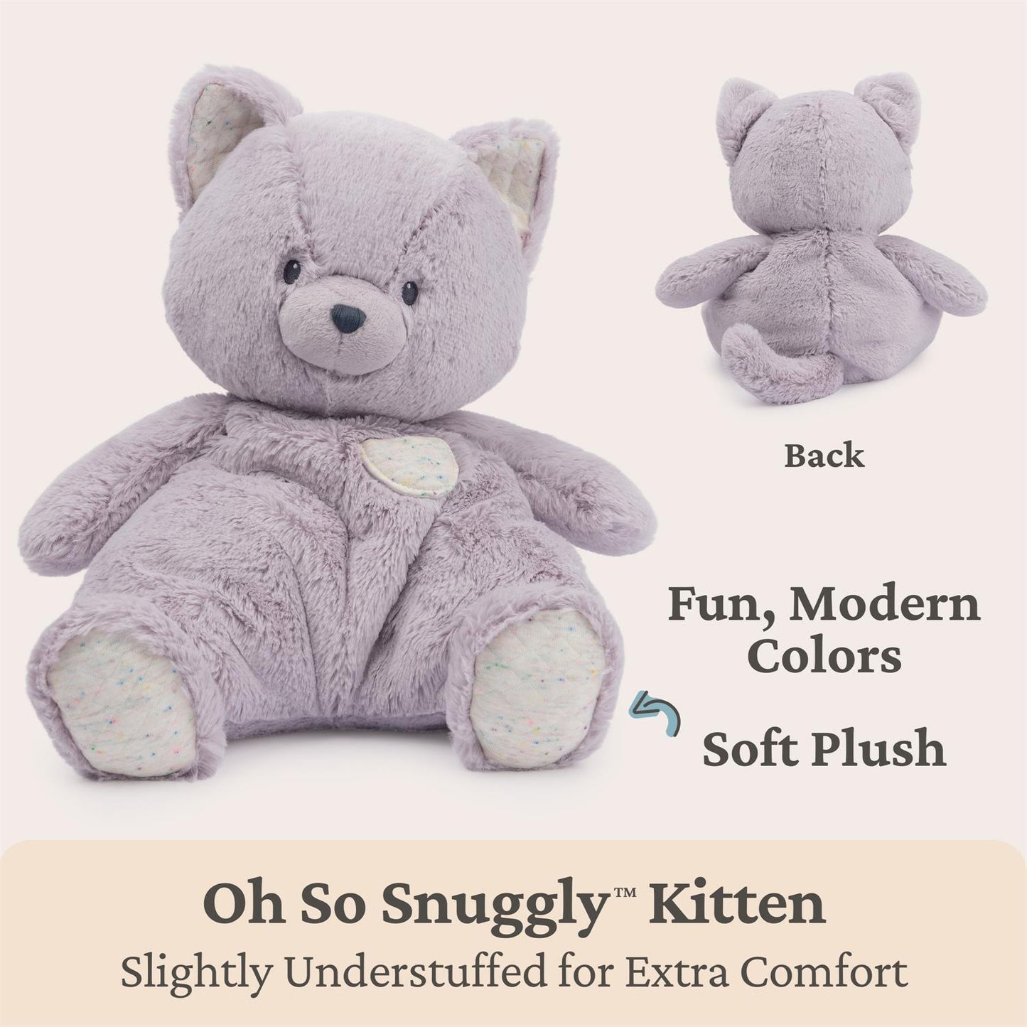 Plush Oh So Snuggly Kitten Lavender 12.5"