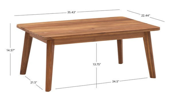 Cosgrove Acacia Wood Patio Chat Set Natural Cushion
