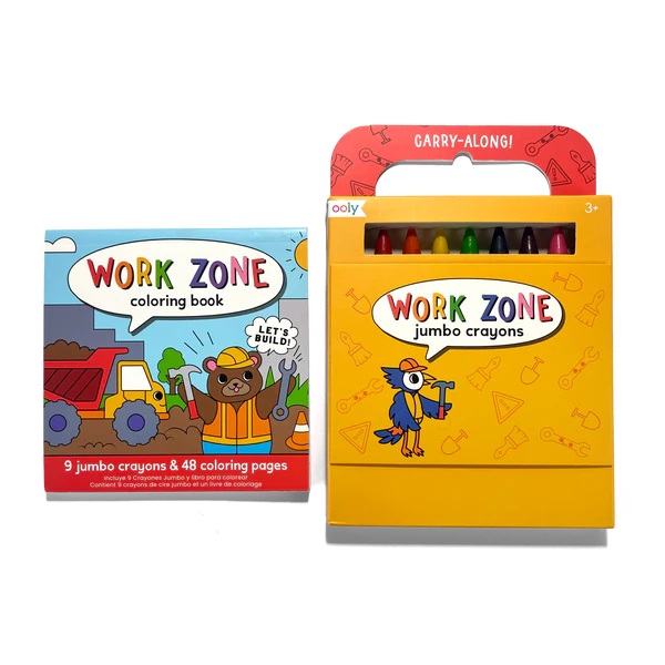 Carry Along! Coloring Book & Crayon Set  Work Zone
