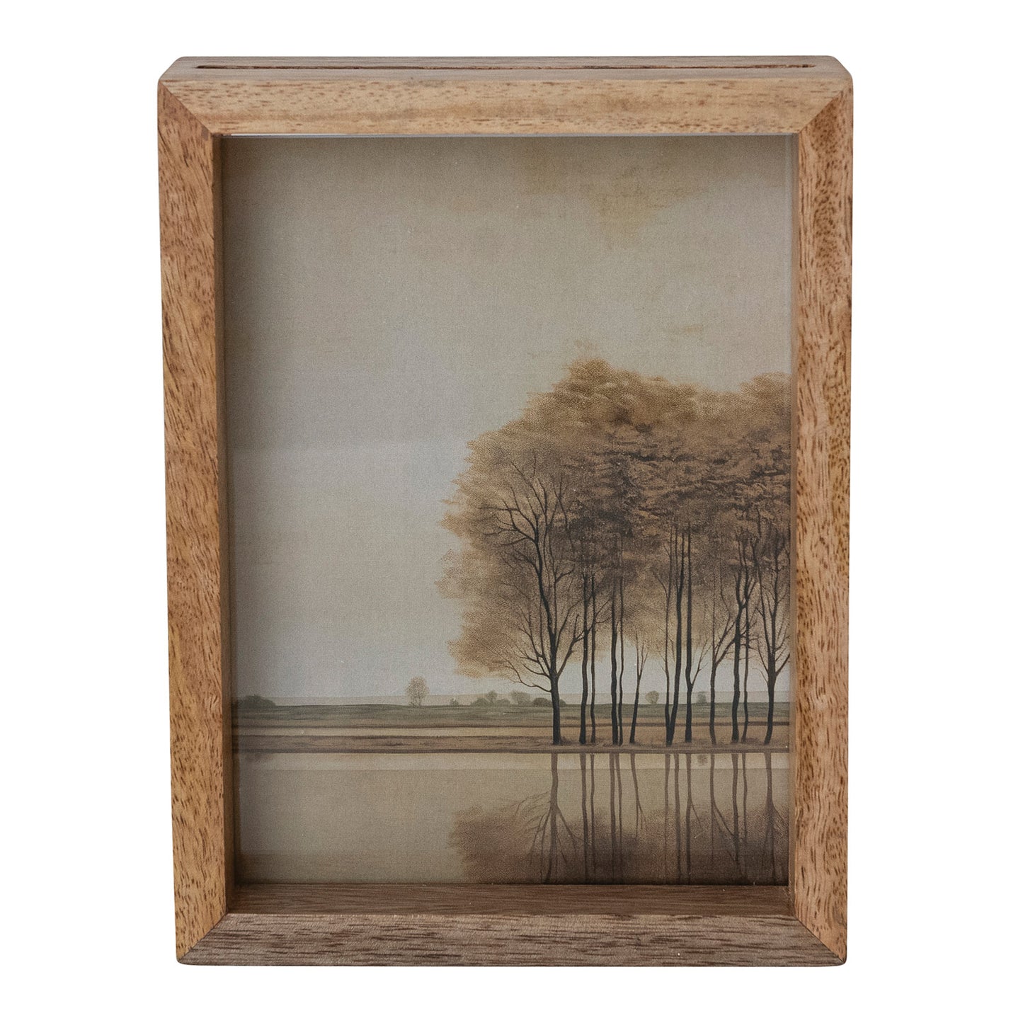 Frame Mango Wood & Glass Natural - Holds 5" x 7" Photos