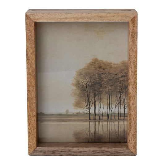 Frame Mango Wood & Glass Natural - Holds 5" x 7" Photos