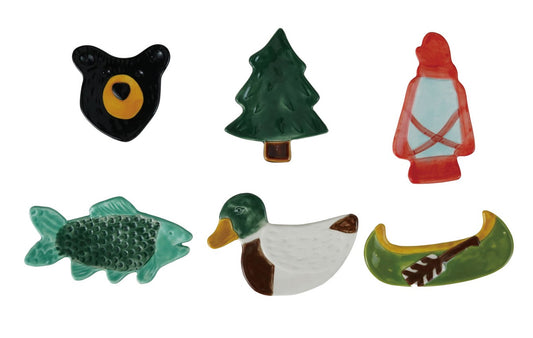 Dish - Stoneware - Iconic Camping Symbols - 4.25" - 5.25" long