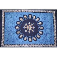 Tapestry Full Size Multi Batik Blue