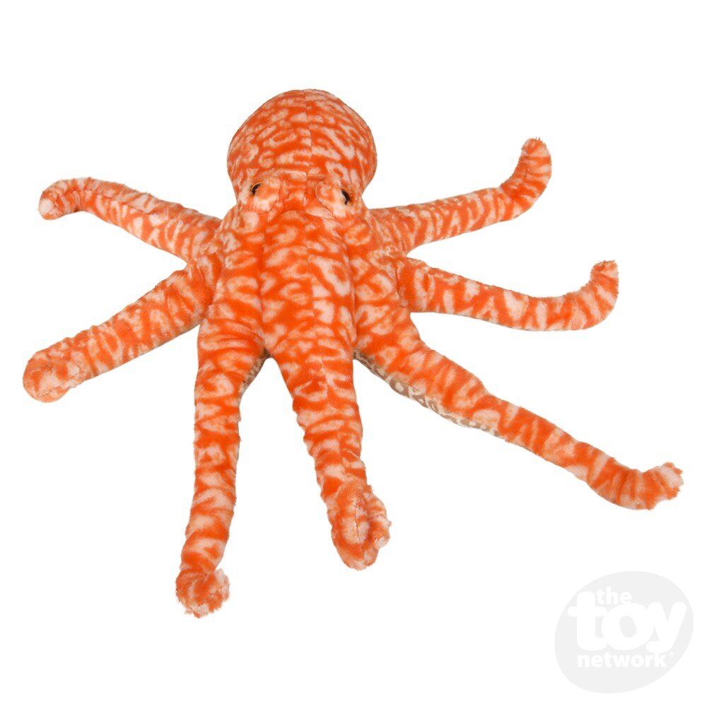 Plush Animal Den Octopus Mottled Orange 12"