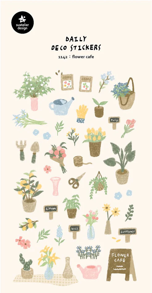 Stickers Flower Cafe