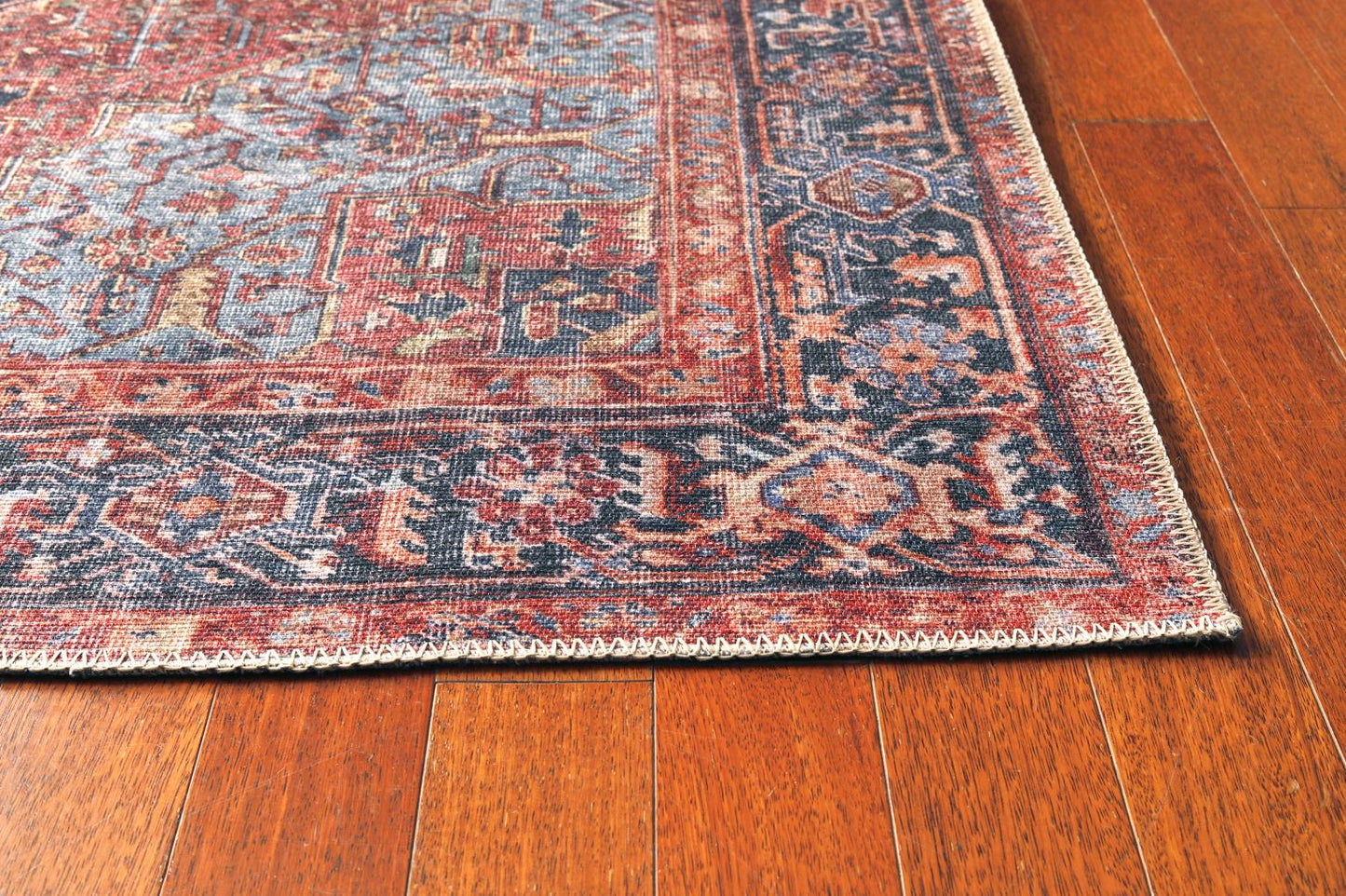 London Anna Red Washable Rug 5' x 7'6"