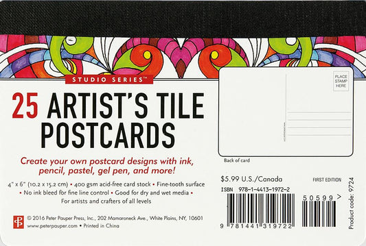 Art Center Artist's Postcard Blank Tiles Booklet of 25