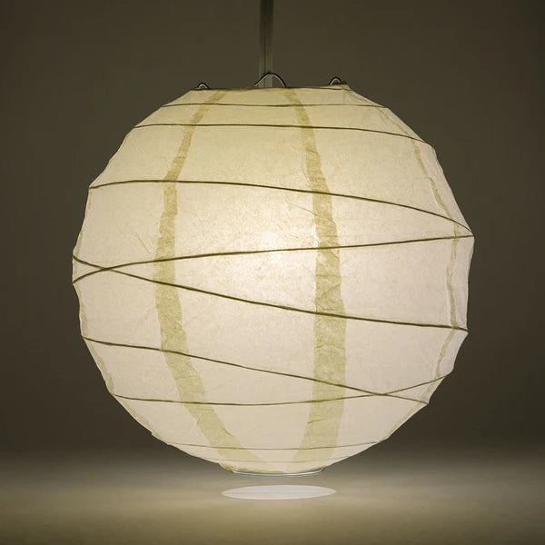 Paper Lantern Irregular Ribbed 16" Color Beige