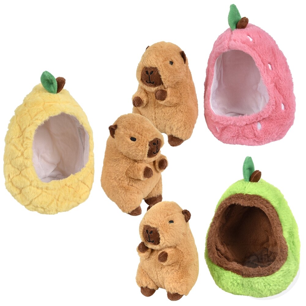 Plush Capybara in a Fruit Stuffed Animal 7.5"