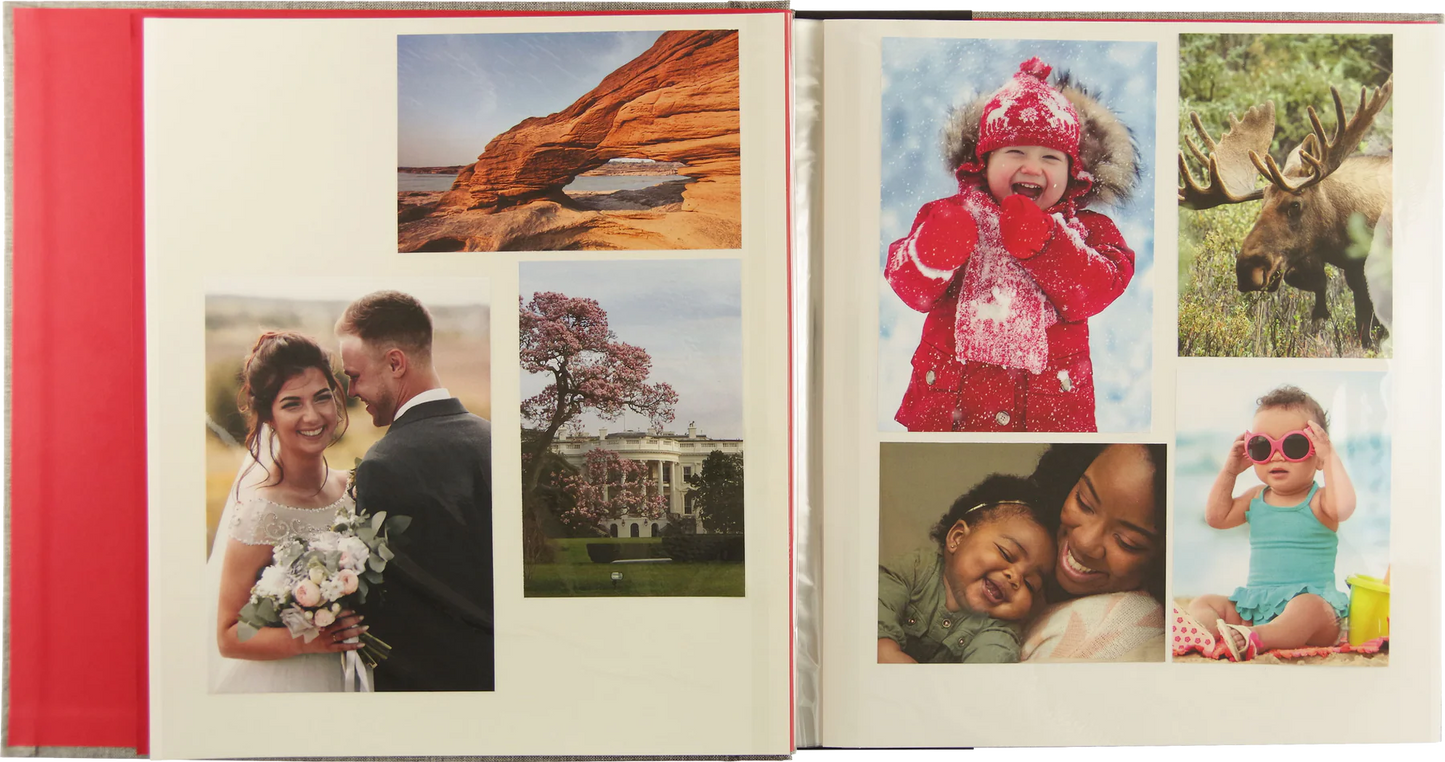 Photo Album Deluxe Holds 200 Photos Grey 12 1/8" x 13 1/4"