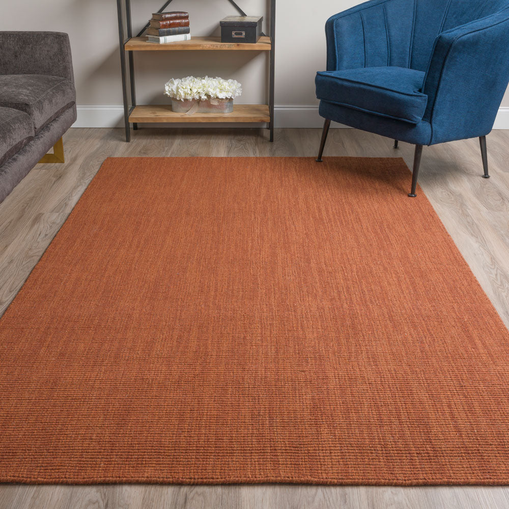 Monaco Boucle Wool Rug Paprika 3'6" x 5'6"