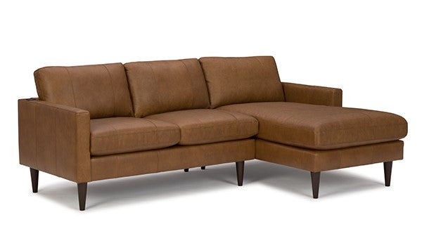 Trafton Sectional Chofa Configuration Rust Leather LS (LAF) + CH (RAF)