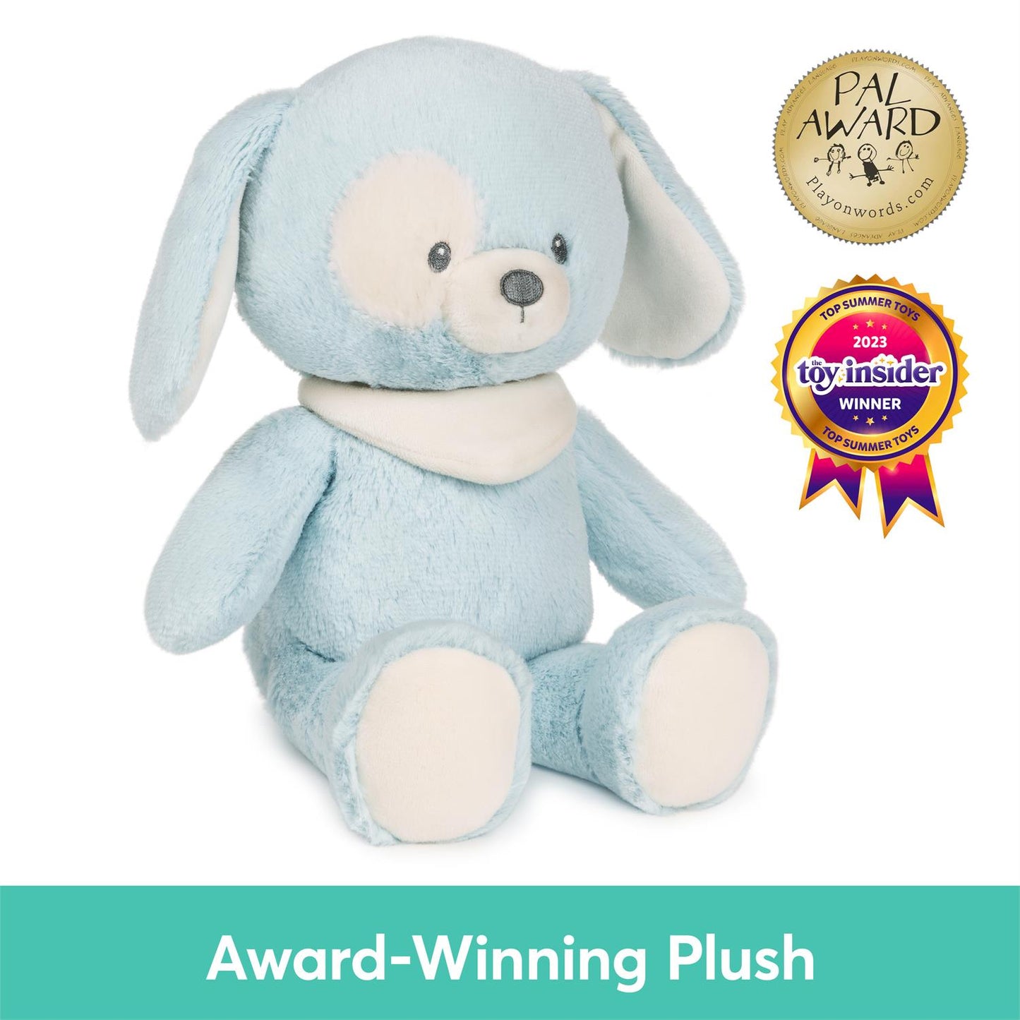 Plush Sustainable Puppy "Bay" Blue 13"