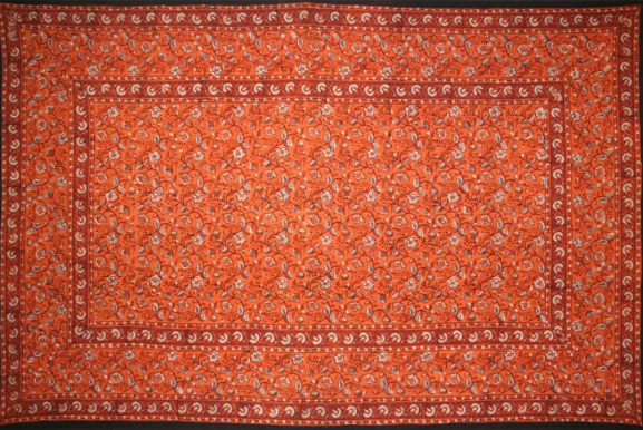 Tapestry Twin Size Earth Dabu Orange Red