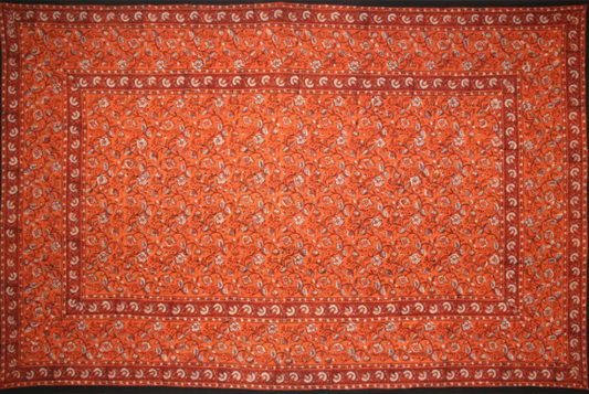 Tapestry Twin Size Earth Dabu Orange Red