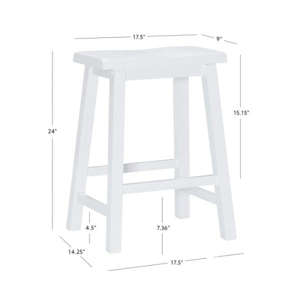 Beamon Counter Stool White 24"