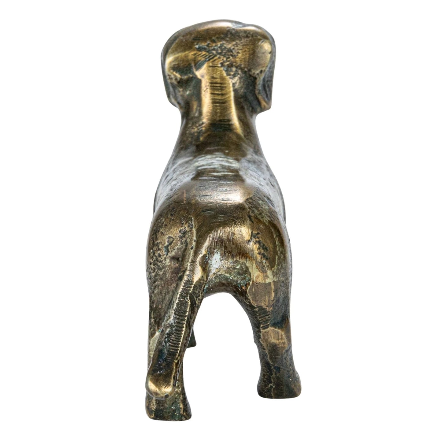Decor Figurine Cast Aluminum Dachshund Brass Finish