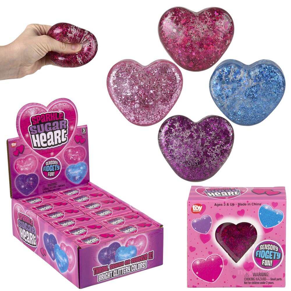 Squeezy Sparkle Sugar  Mini Heart 2.5" (Sold Individually)