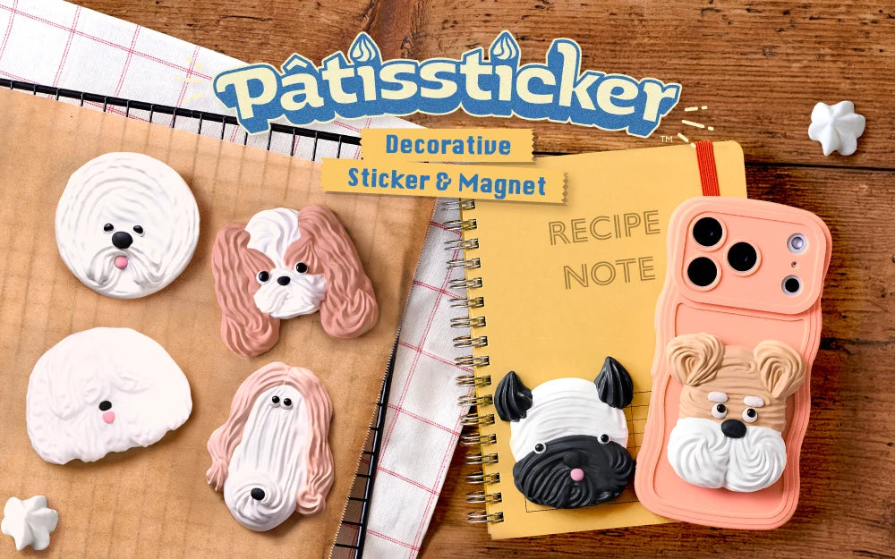 Blind Box Pâtissticker - Meringue Cookie - Sticker or Magnet - Puppy Dogs