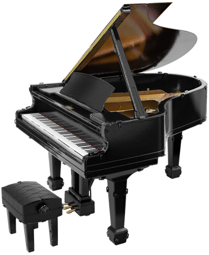 Metal Model Kit Musical Grand Piano Black