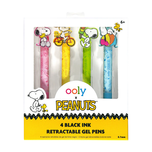 Ooly x Peanuts Gel Pens Black Ink Retractable - Set of 4