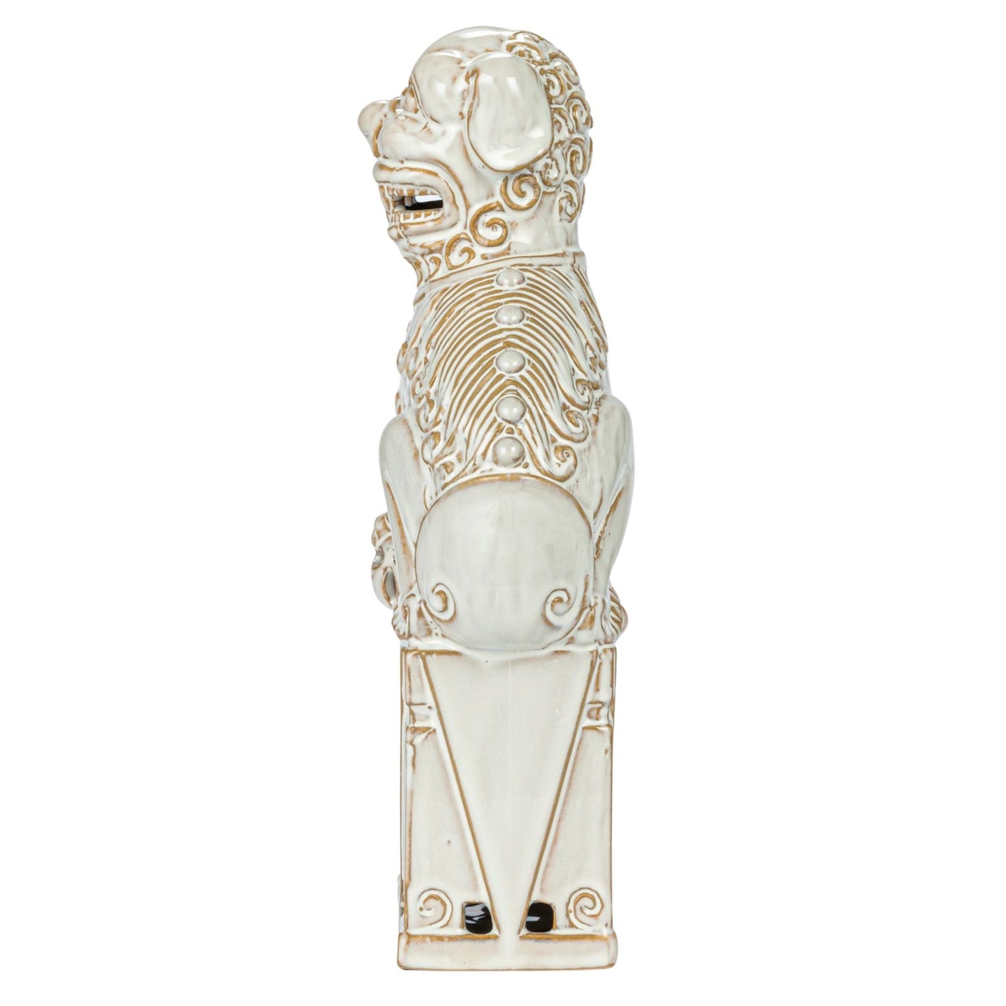 Bookends Stoneware Foo Dogs White 13.25"h (Sold as Pair)