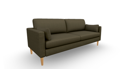 Maisie Sofa Godiva Fabric & Dark Walnut Finish Leg