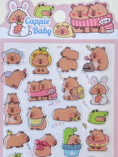 Stickers Puffy Capybara Babyhood