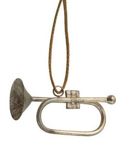 Ornament - Metal - Musical Instrument - Antique Silver Finish - 1.75" - 3"h