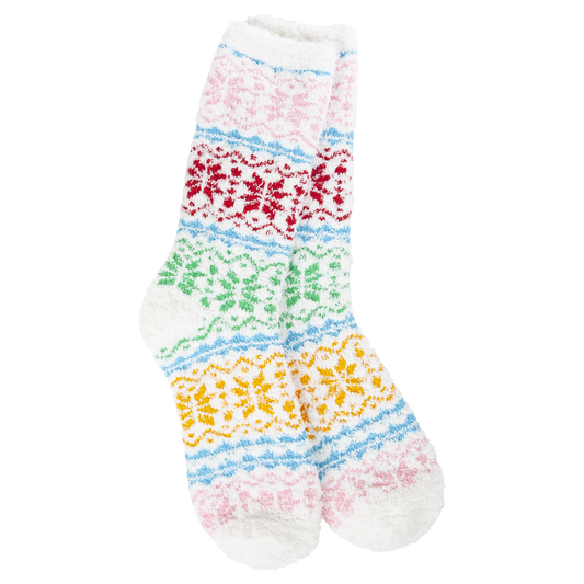 Socks - Cozy Winter Crew Fair Isle Whimsical