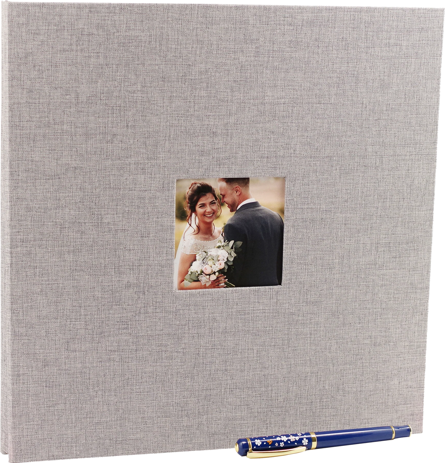 Photo Album Deluxe Holds 200 Photos Grey 12 1/8" x 13 1/4"