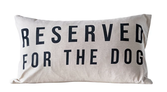 Pillow Lumbar Cotton Reserved for the Dog Natural & Black