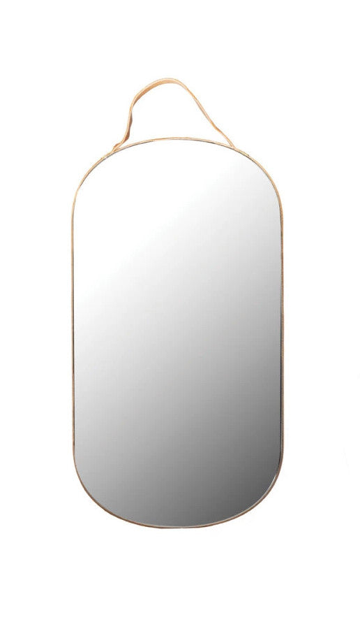 Wall Mirror Velvet Edge w/ Hanger Oval Large