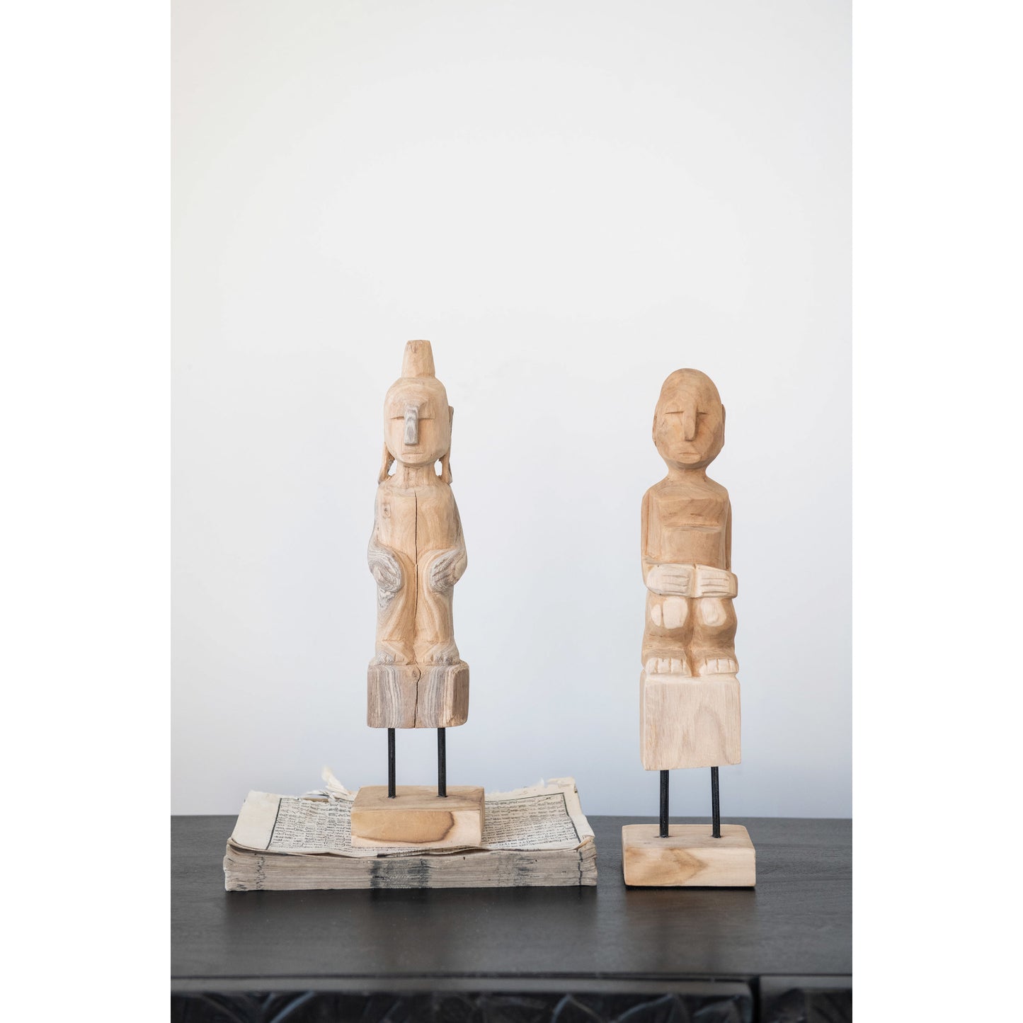 Decor Figure Teakwood on Stand 2 Styles