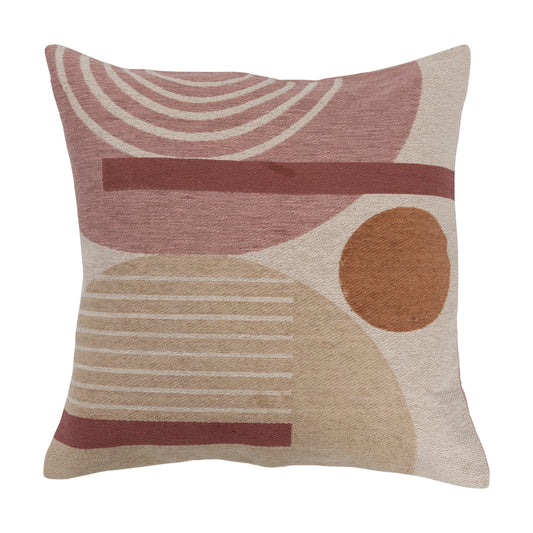 Throw Pillow Abstract Design Woven Cotton Blend  20"