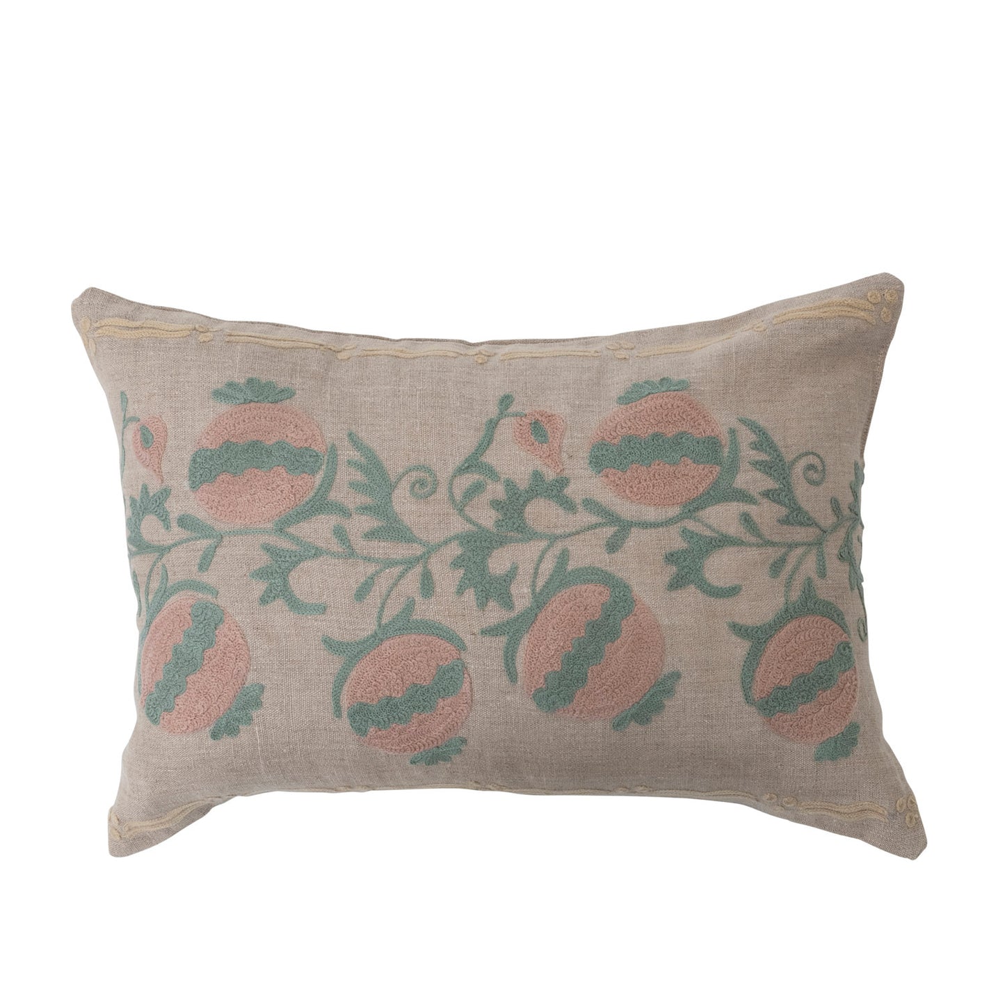 Lumbar Pillow Chambray with Embroidery Cotton 20" x 14"