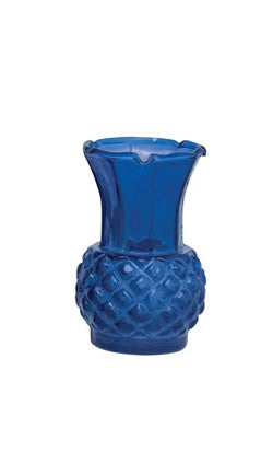 Vase Debossed Glass Cobalt Blue 3.25" High Extra Small