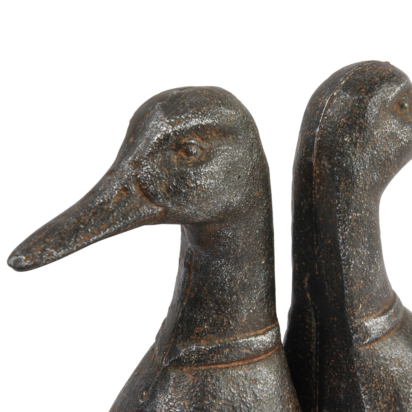 Bookends Cast Iron Duck Heads Brown (Sold as Pair)