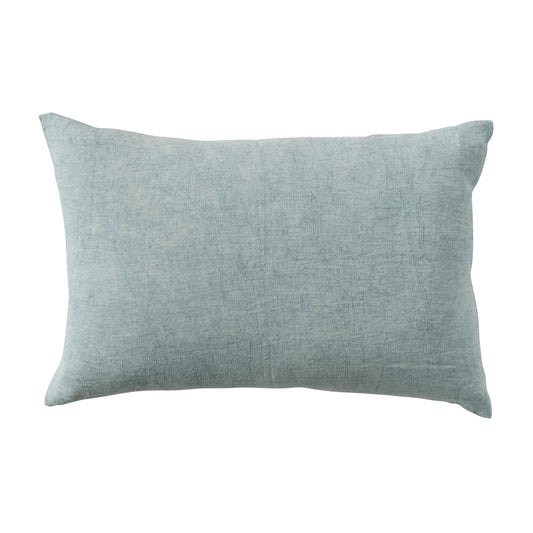 24"L x 16"H Stonewashed Linen Lumbar Pillow Mint Color