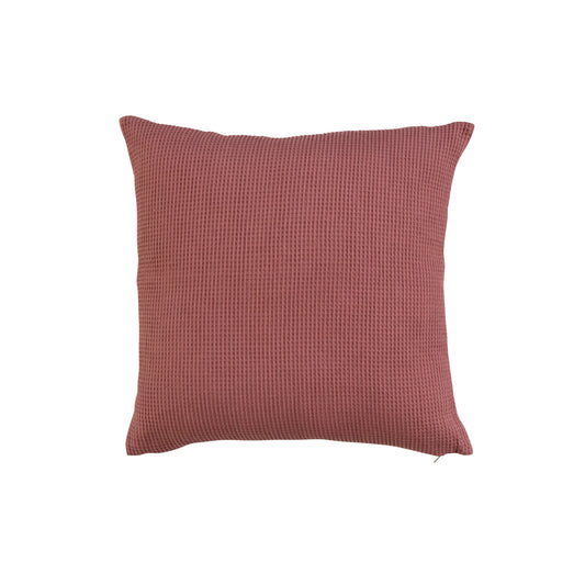 20" Square Woven Linen & Cotton Waffle Pillow Berry Color