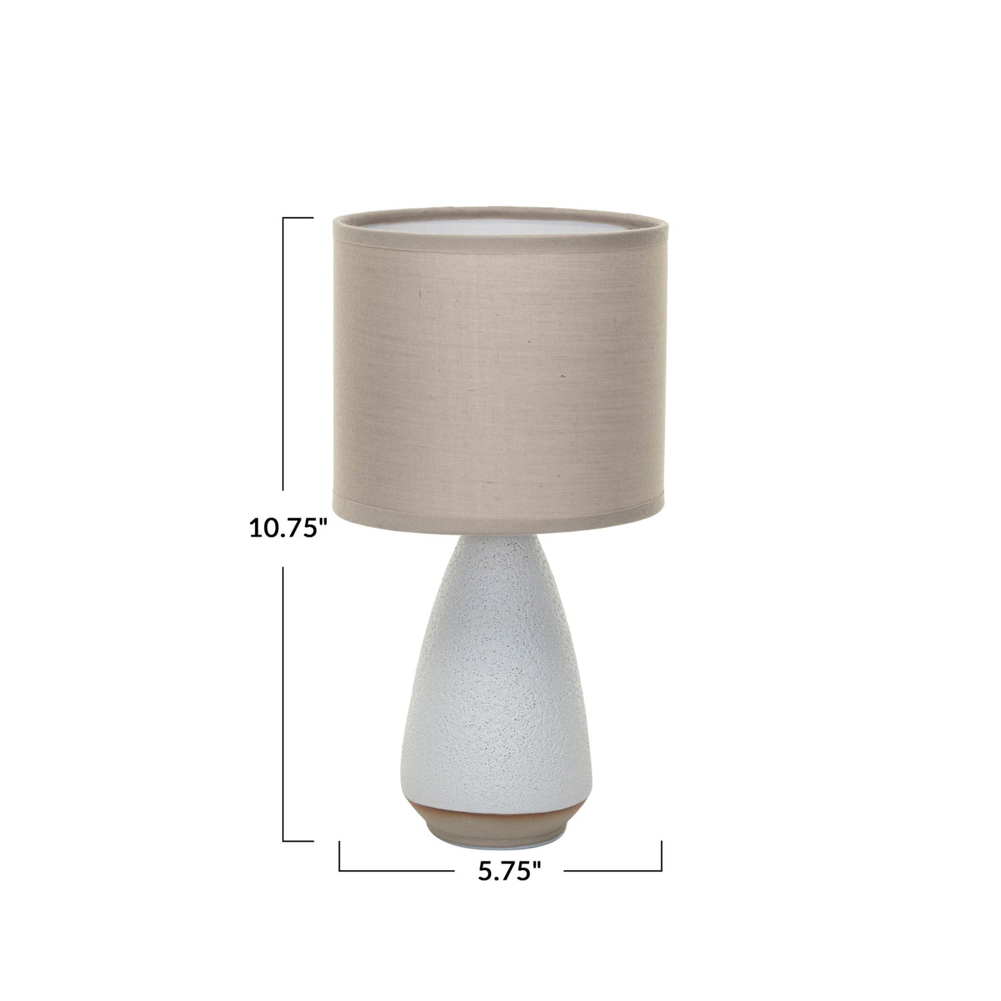 Lamp Tabletop Coarse Stoneware Linen Shade